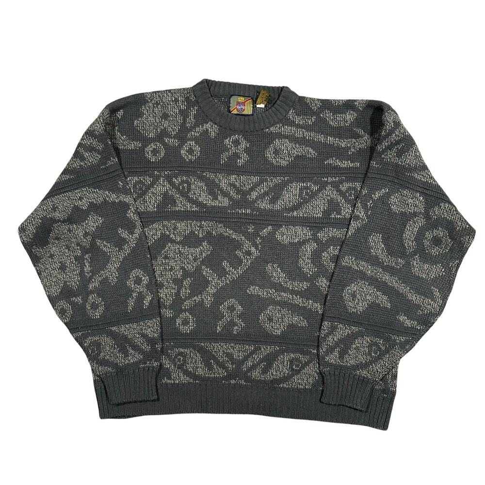 Vintage Saturdays Sweater Men’s XL Abstract Pattern Crewneck Pullover